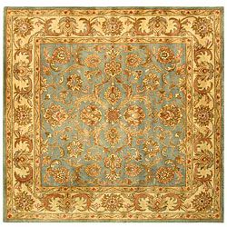 Handmade Heritage Kermansha Blue/ Beige Wool Rug (6 Square) (BluePattern OrientalMeasures 0.625 inch thickTip We recommend the use of a non skid pad to keep the rug in place on smooth surfaces.All rug sizes are approximate. Due to the difference of moni