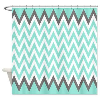  Turquoise and Grey chevrons shower curtain Shower  Use code FREECART at Checkout