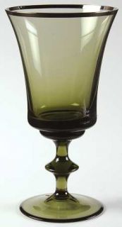 Gorham Greenbrier Water Goblet   All Green, Thick Platinum Trim