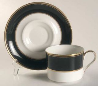 Mikasa Velvet Flat Cup & Saucer Set, Fine China Dinnerware   Cathy Hardwick, Bla