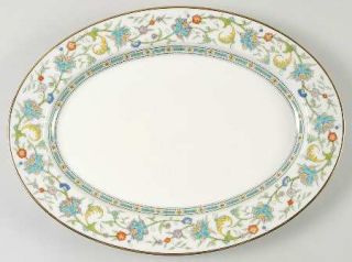 Noritake Cyril 11 Oval Serving Platter, Fine China Dinnerware   Flowers & Green