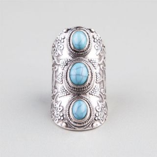 Turquoise Stone Knuckle Ring Silver In Sizes 8, One Size, 7 For Women