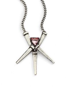 Crystal Spike Necklace   Pink