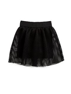 MILLY MINIS Girls Honeycomb Mesh Skirt   Black