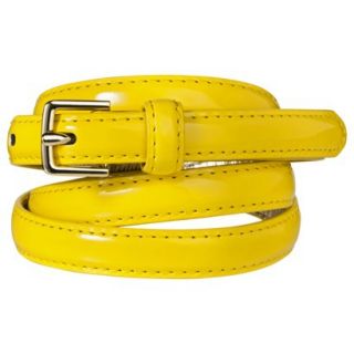 Merona Patent Skinny Belt   Yellow XS