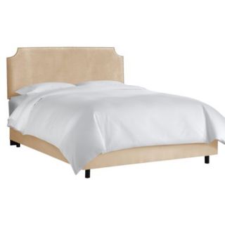 Skyline King Bed Lombard Nail Button Notched Bed   Premier Oatmeal