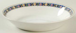 Johnson Brothers Oakworth Coupe Soup Bowl, Fine China Dinnerware   Blue, Floral