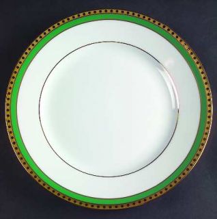 Tiffany Green Band Salad/Dessert Plate, Fine China Dinnerware   Green Band,Gloss