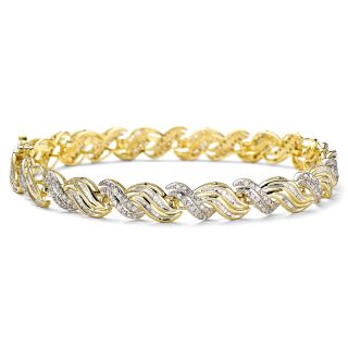 1 CT. T.W. Diamond 10K Yellow Gold Swirl Bracelet, Womens