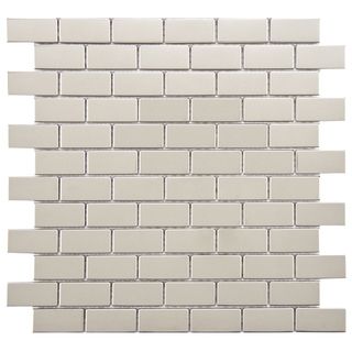 Somertile Anvil 11.75x11.75 inch Standard Subway Mirrored Stainless Steel Over Porcelain Mosaic Wall Tile (pack Of 10)