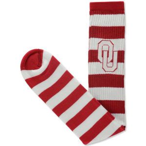 Oklahoma Sooners For Bare Feet NCAA Rugby Tube Stripe Sock