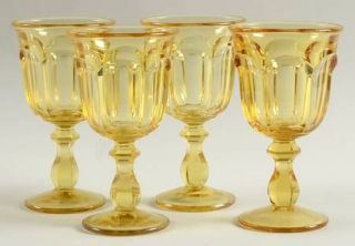 Imperial Glass Ohio Old Williamsburg Yellow Water Goblet (Set of 4)   Stem #341,