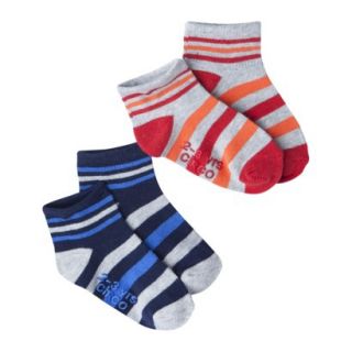 Circo Infant Toddler Boys 2 Pack Stripe Socks   Blue/Red 0 6 M