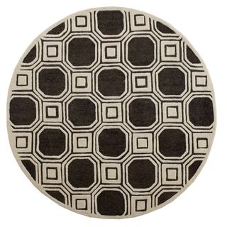 Safavieh Handmade Precious Charcoal Polyester/ Wool Rug (6 Round)
