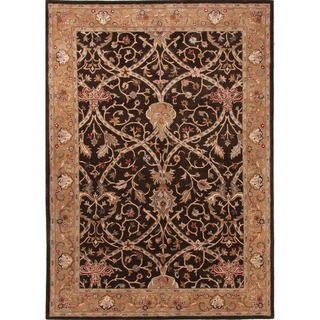 Hand tufted Traditional Oriental Pattern Yellow Rug (36 X 56)