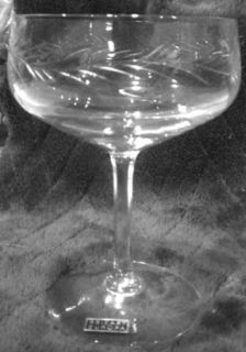 Reizart Imperial Champagne/Tall Sherbet   Stem#1463, Cut Leaves Design On Bowl