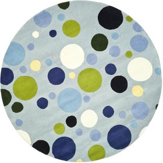 Handmade Bubblegum Light Blue/ Multi N. Z. Wool Rug (6 Round) (BluePattern GeometricTip We recommend the use of a non skid pad to keep the rug in place on smooth surfaces.All rug sizes are approximate. Due to the difference of monitor colors, some rug c