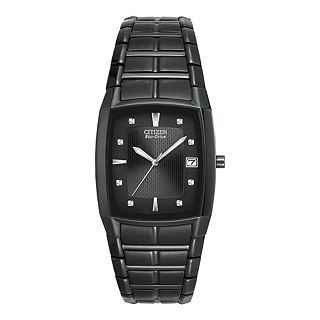 Citizen Mens Eco Drive Black Ion Plating Watch BM6555 54E