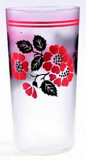 Hall Red Poppy (Platinum Ring) 13 Ounce Frosted Glassware Tumber, Fine China Din