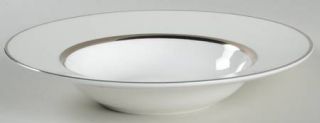 Royal Doulton Platinum Silk Rim Soup Bowl, Fine China Dinnerware   Pearlescent R