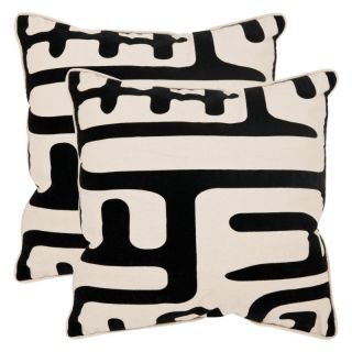 Safavieh Maize Decorative Pillows   Black   Set of 2   PIL162A 2020 SET2, 20 in.