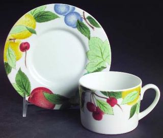Studio Nova Orchard Jewels Flat Cup & Saucer Set, Fine China Dinnerware   Large