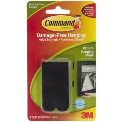 3m Command Black Medium Picture Hanging Strips (set Of 4)