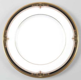 Noritake Gold And Sable Dinner Plate, Fine China Dinnerware   Black Band, Gold B