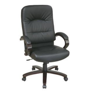 Office Star High Back Eco Leather Chair with Padded Arms WD5380 EC3
