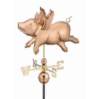 Good Directions Flying Pig Copper Weathervane