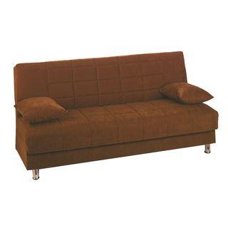 Hamilton Brown Sofabed (Wood, metal Finish MetalUpholstery material MicrofiberUpholstery color BrownStorage compartmentDimensions 35 inches high x 75 inches wide x 32 inches deepSofa bed dimensions 44 inches wide x 75 inches deepAssembly required )