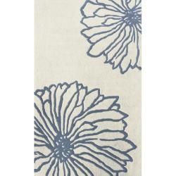 Nuloom Handmade Contemporary Floral New Zealand Wool Rug (5 X 8) (BluePattern FloralTip We recommend the use of a non skid pad to keep the rug in place on smooth surfaces.All rug sizes are approximate. Due to the difference of monitor colors, some rug c