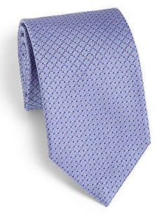 Brioni Interlocked Circle Print Tie   Purple