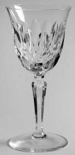Unknown Crystal Unk12271 Wine Glass   Cut Verticals On Bowl,Multi Side Stem