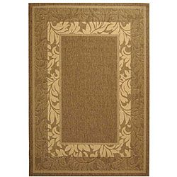 Indoor/ Outdoor Beachview Brown/ Natural Rug (710 X 11) (BrownPattern BorderMeasures 0.25 inch thickTip We recommend the use of a non skid pad to keep the rug in place on smooth surfaces.All rug sizes are approximate. Due to the difference of monitor co