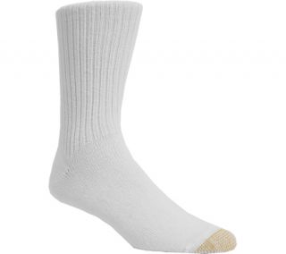 Mens Gold Toe Cotton Fluffies 633S (12 Pairs)   White Dress Socks