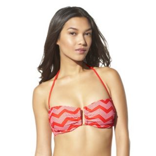 Mossimo Womens Mix and Match Chevron Bandeau Swim Top  Tangelo XS