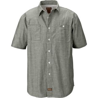 Gravel Gear Chambray Short Sleeve Work Shirt with Teflon   Green, XL