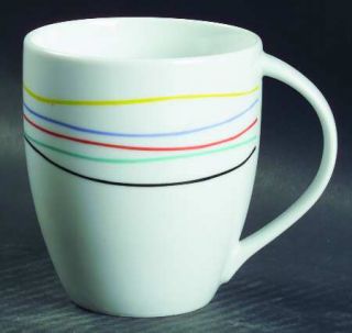 Studio Nova Color Threads Mug, Fine China Dinnerware   Multicolor Lines, Coupe