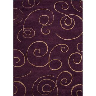 Hand tufted Transitional Abstract Pink/ Purple Rug (2 X 3)