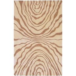 Hand tufted Contemporary Beige Cranford New Zealand Wool Abstract Rug (9 X 13)