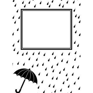 Embossing Folder 4.25 X5.75  Raindrops and Umbrella