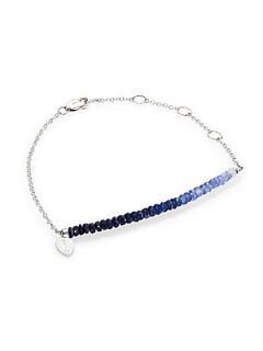 Meira T Sapphire & 14K White Gold Gradient Beaded Bracelet   Silver