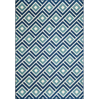 Indoor/ Outdoor Blue Blocks Rug (710 X 1010)