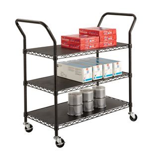 Safco Wire Utility Cart 3 Shelf (BlackModel 5338BLDimensions 43.75 inches long x 19.25 inches wide x 40.5 inches high )