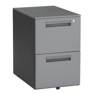 OFM Executive Series Mobile Pedestal File Cabinet with 2 Drawers in Dark Gray