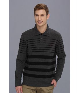 Nautica Stripe L/S Polo Shirt Mens Clothing (Gray)