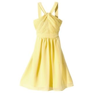 TEVOLIO Womens Halter Neck Chiffon Dress   Sassy Yellow   10