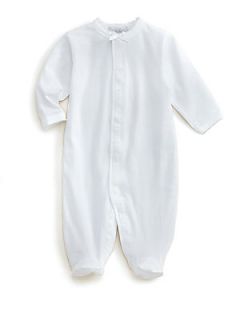 Royal Baby Infants Diamond Trimmed Footie   White