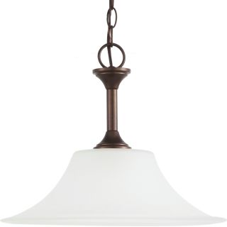 Holman 1 light Bell Metal Bronze Downlight Pendant With Satin Etched Glass